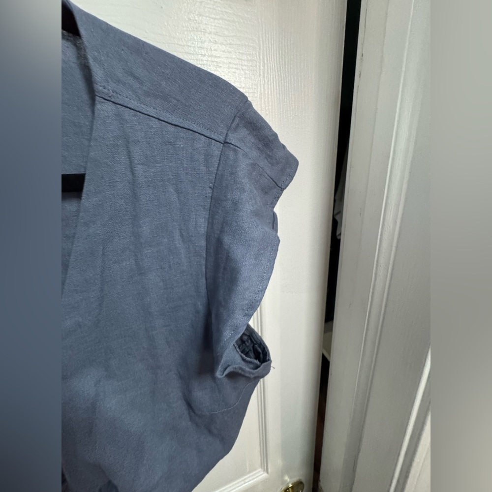 Abercrombie & Fitch Flutter Sleeve Linen Tie Fron… - image 4